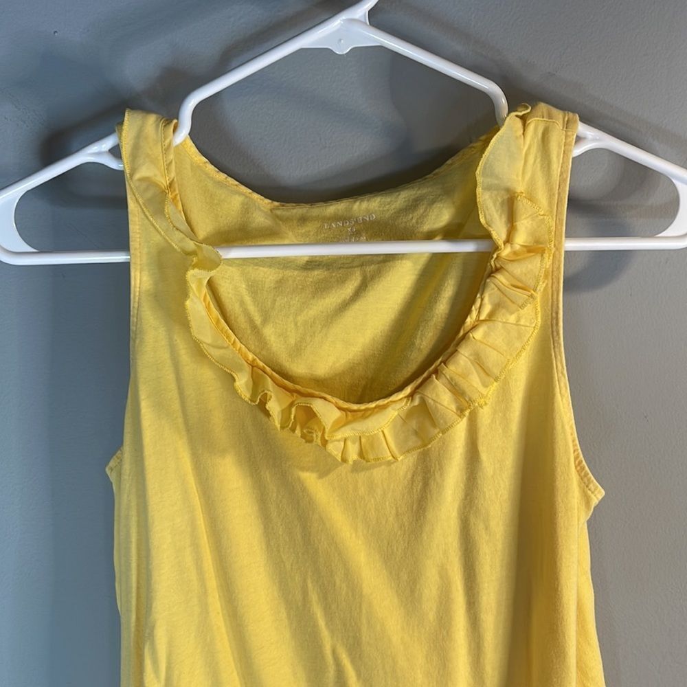Yellow Ruffle Scoop Neck Tank Top - Picture 4 of 7